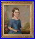 Antique_19thC_Young_Girl_Portrait_in_Blue_Dress_Red_Flower_Oil_Painting_Framed_01_mic