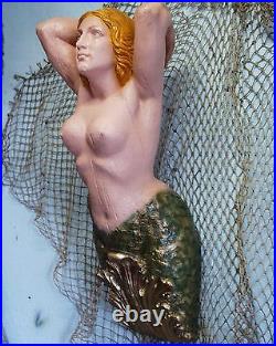 Large Mermaid Ships Figurehead Nautical Decor Folk Art