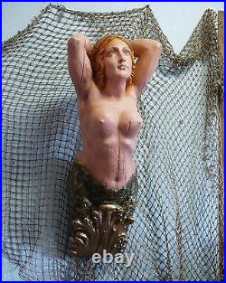 Large Mermaid Ships Figurehead Nautical Decor Folk Art