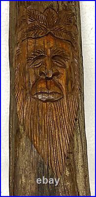 Vintage Hand Carved Wood Sasquatch, Texas Folk Art, Yeticavemanlarge 22original